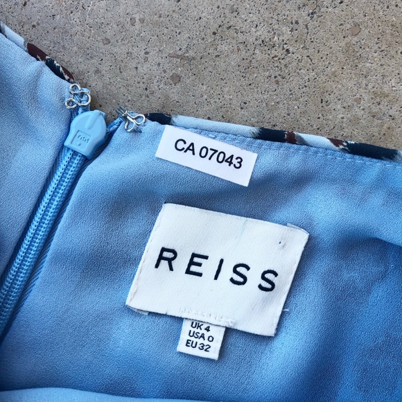 Reiss Blue Leopard Animal Spot Mini Dress - Picture 4 of 5